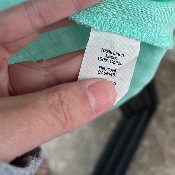 J. Crew Factory Linen Green Lace Short Sleeve Shirt Size‎ 10 - Picture 5 of 7